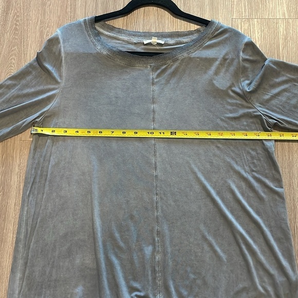 Easel Women’s Shirt Medium Grey Sun Washed Distressed Boho Oversized Longline - Picture 11 of 14